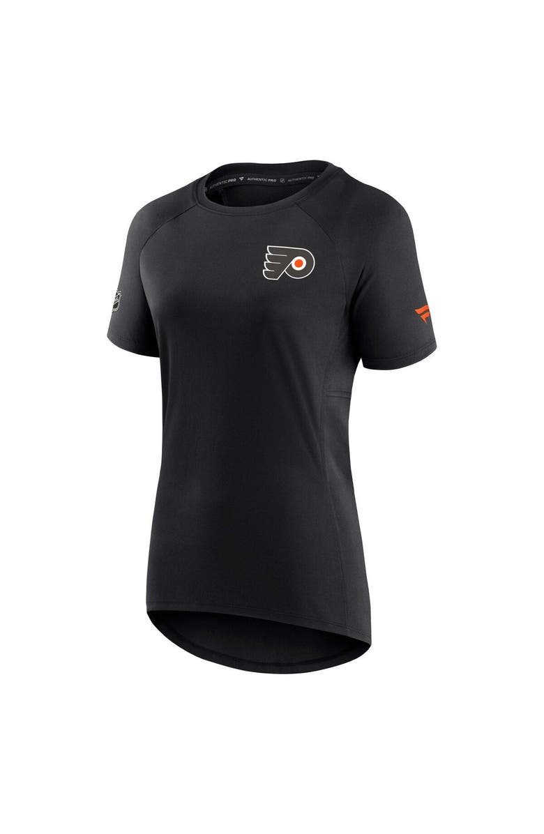 FANATICS Women's Fanatics Branded Black Philadelphia Flyers Authentic Pro Rink Raglan Tech T-Shirt, Alternate, color, Black