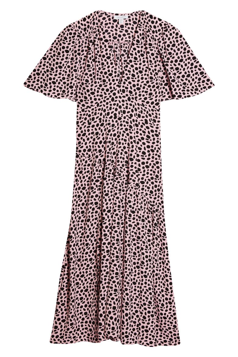 Animal Print Midi Dress, Alternate, color, PINK MULTI