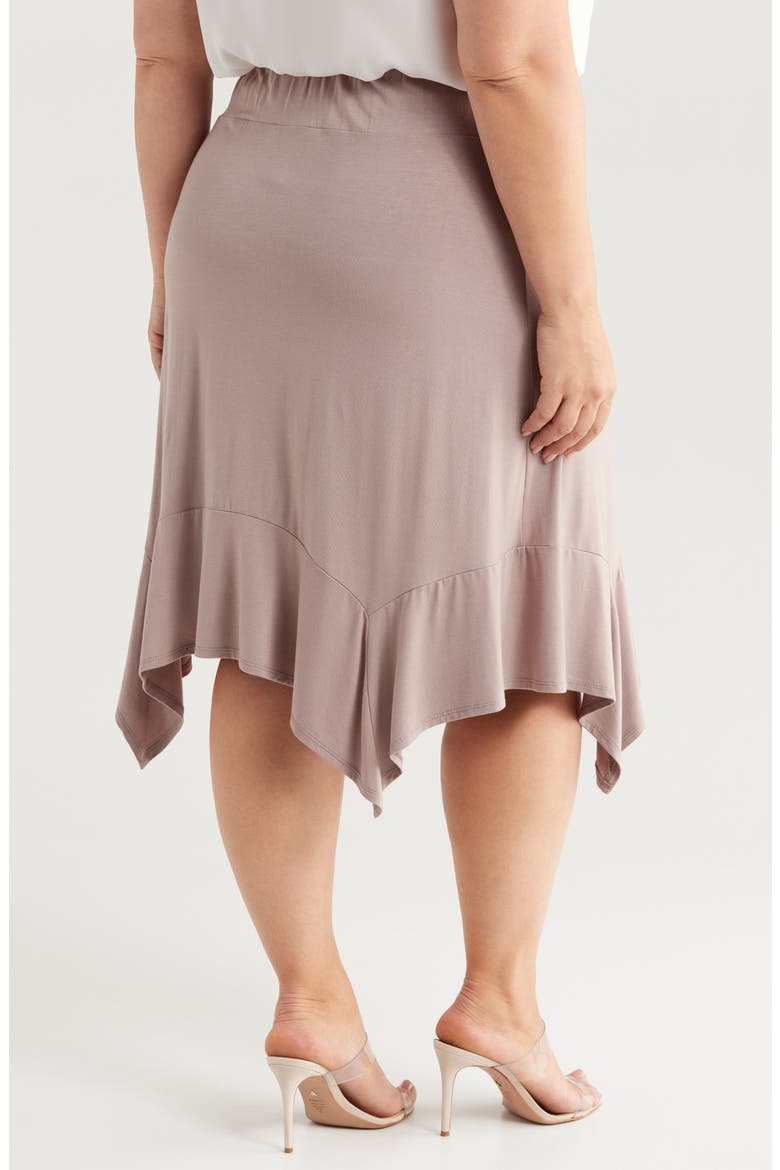 Handkerchief Hem Jersey Midi Skirt, Alternate, color, TAUPE