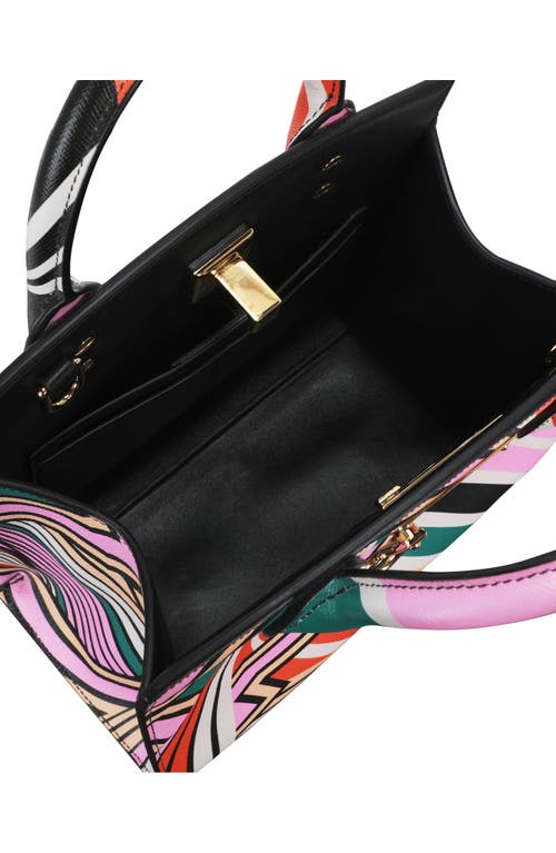 Ferragamo Gancini Print Leather Tote Bag In Multi