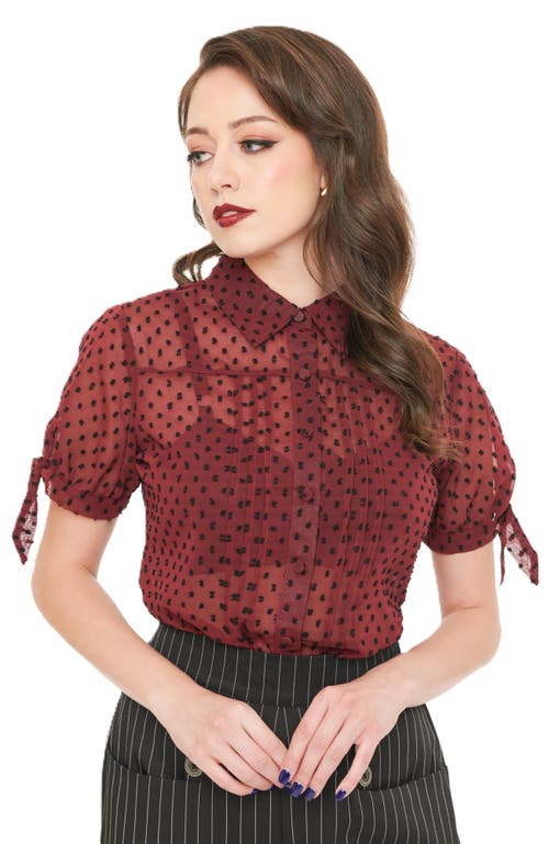 UNIQUE VINTAGE UNIQUE VINTAGE 1950S TIE CUFF BLOUSE