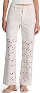 Alice + Olivia Chic High Waist Embroidered Eyelet Jeans