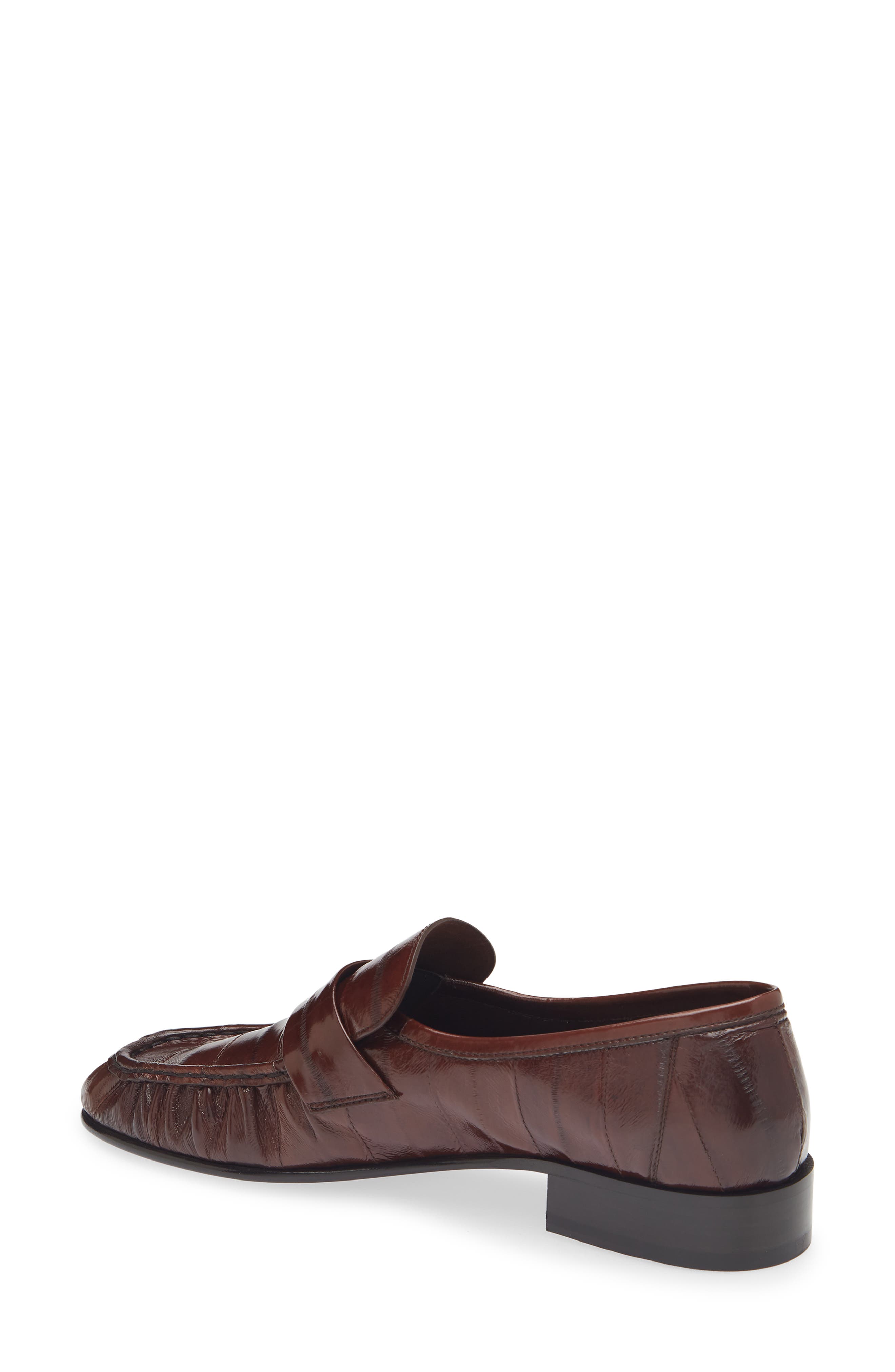 The Row Soft Eelskin Loafer, Alternate, color, Light Brown