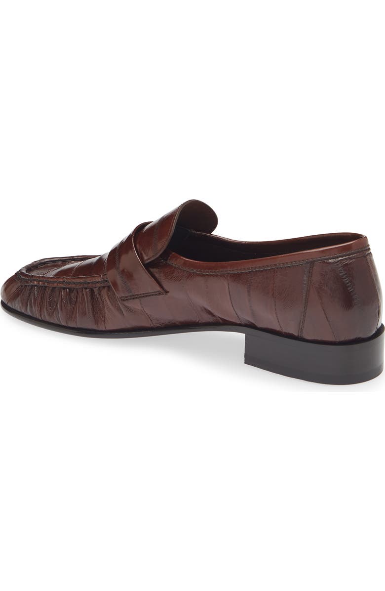 The Row Soft Eelskin Loafer, Alternate, color, Light Brown