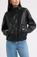 BP. Funnel Neck Faux Leather Jacket