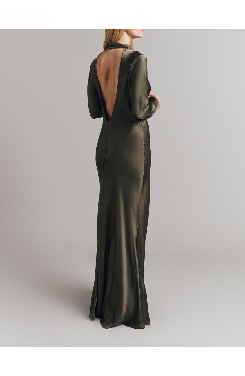 Ghost London Rayna Satin Maxi Dress, Alternate, color, Dark Green