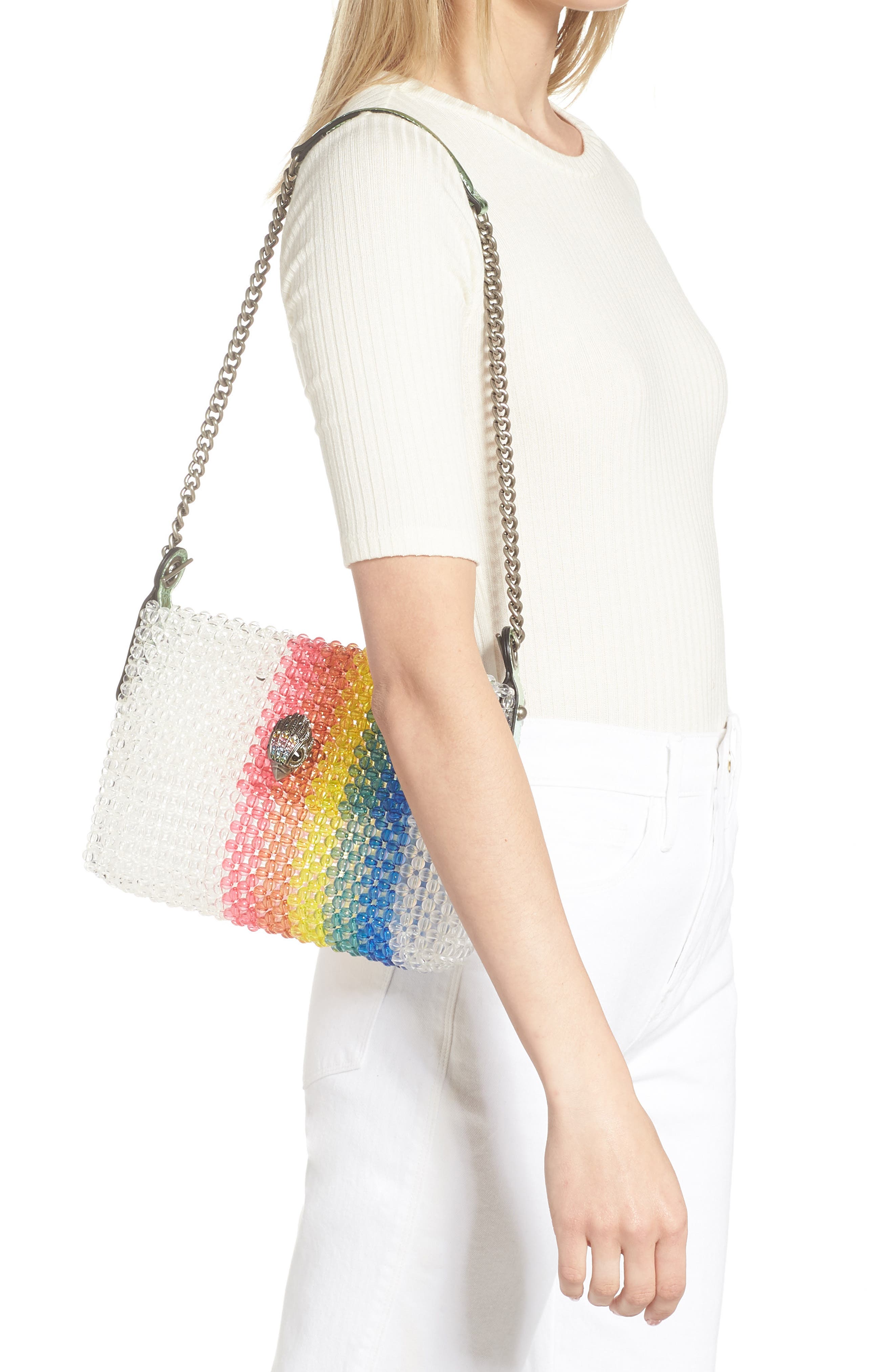 Kurt Geiger London Kensington Beaded Shoulder Bag, Alternate, color, 