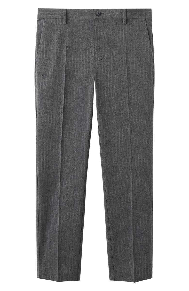 MANGO Slim Fit Pleat Front Pants, Alternate, color, Grey
