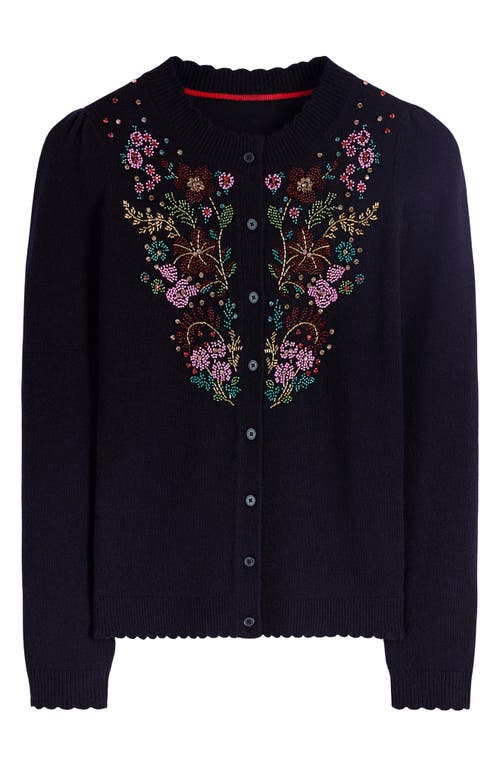 Boden Bead Embellished Cardigan In Black
