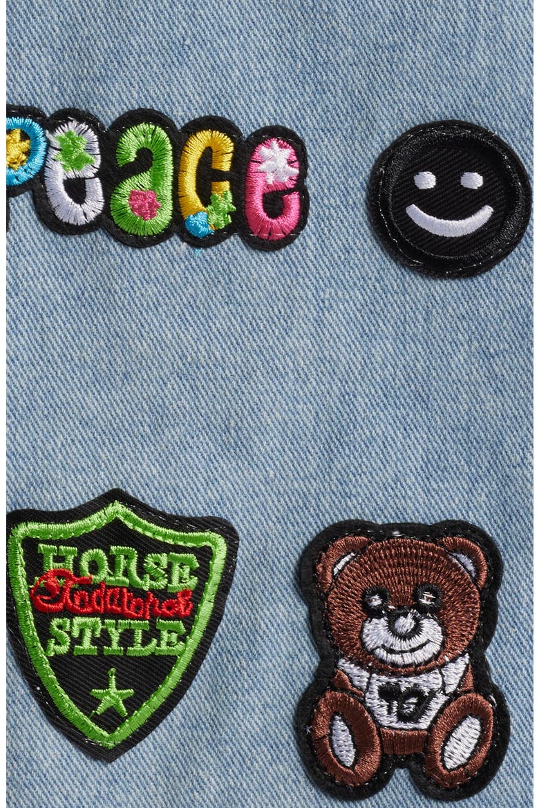 Thora Patch Denim Jacket, Alternate, color, BLUE