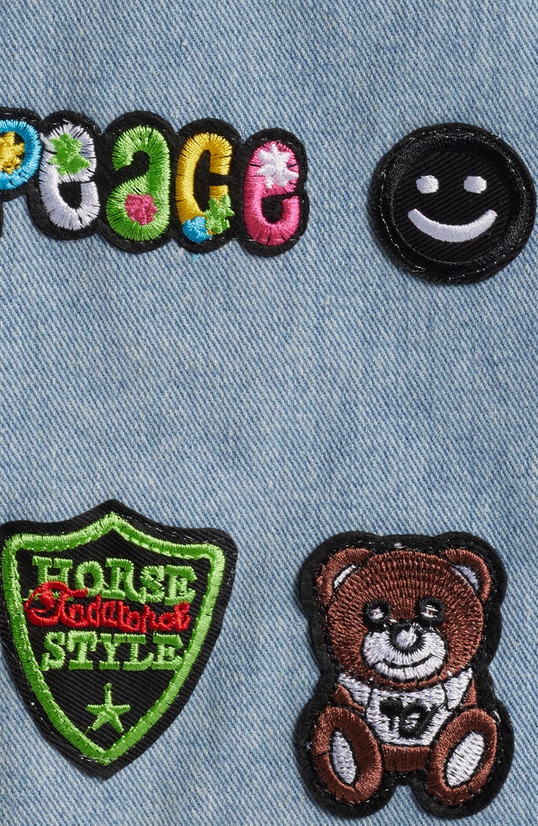 NIKKI LUND Thora Patch Denim Jacket, Alternate, color, Blue