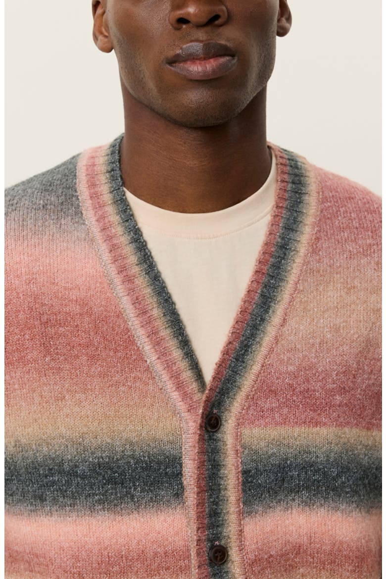 Boston Ombré Stripe Cardigan, Alternate, color, SEA MOSS GREEN