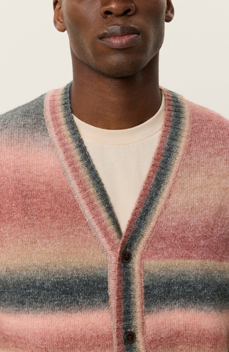 Les Deux Boston Ombré Stripe Cardigan, Alternate, color, Sea Moss Green