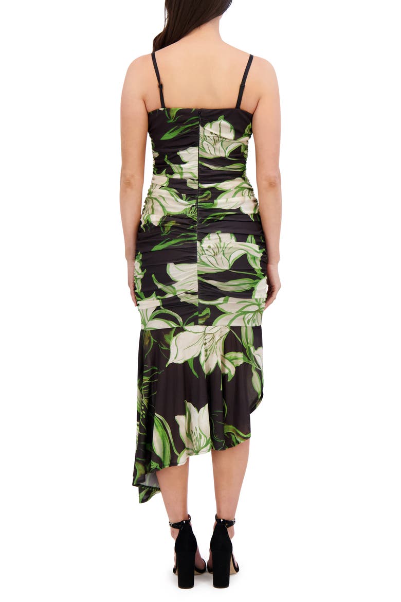 Printed Stretch Mesh Body-Con Dress, Alternate, color, MULTI