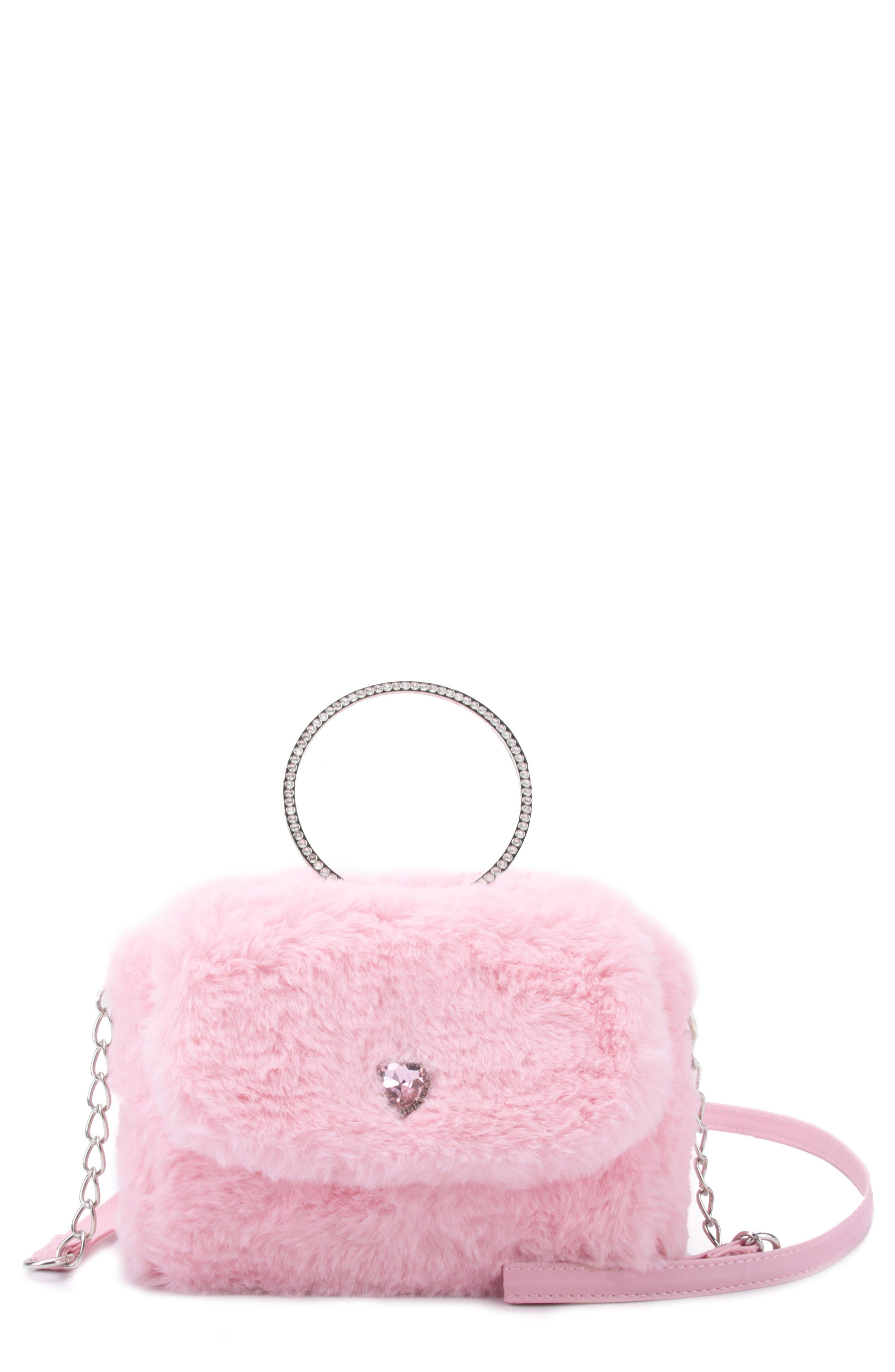 OMG Accessories Kids' Heart Faux Fur Handbag