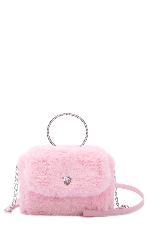 Kids' Heart Faux Fur Handbag