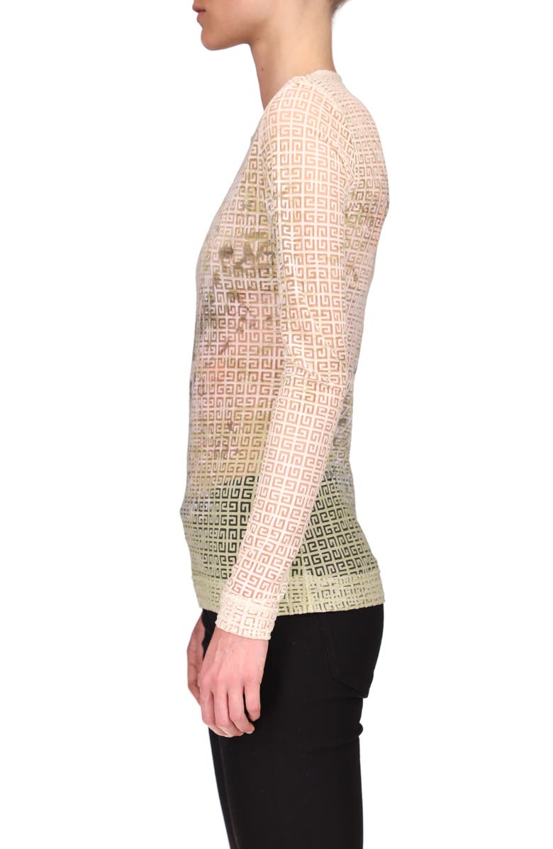 Givenchy Fitted 4G Logo Tulle Top, Alternate, color, 