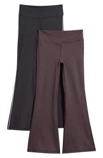 Kids' 2-Pack Crossover Piped Jersey Wide Leg Leggings