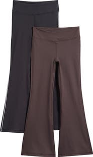 90 DEGREE BY REFLEX Kids' 2-Pack Crossover Piped Jersey Wide Leg Leggings