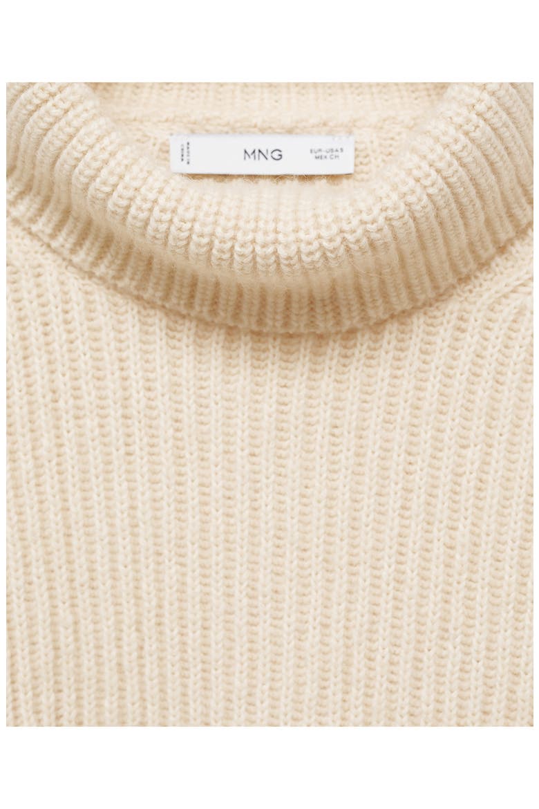 Tappeito Turtleneck Cotton & Wool Rib Sweater, Alternate, color, ECRU