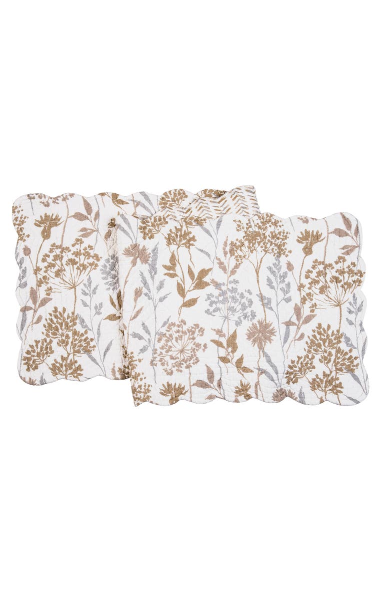 C&F Home Carmella Timeless Botanical Fields Quilted Table Runner 14" x 51", Main, color, Brown