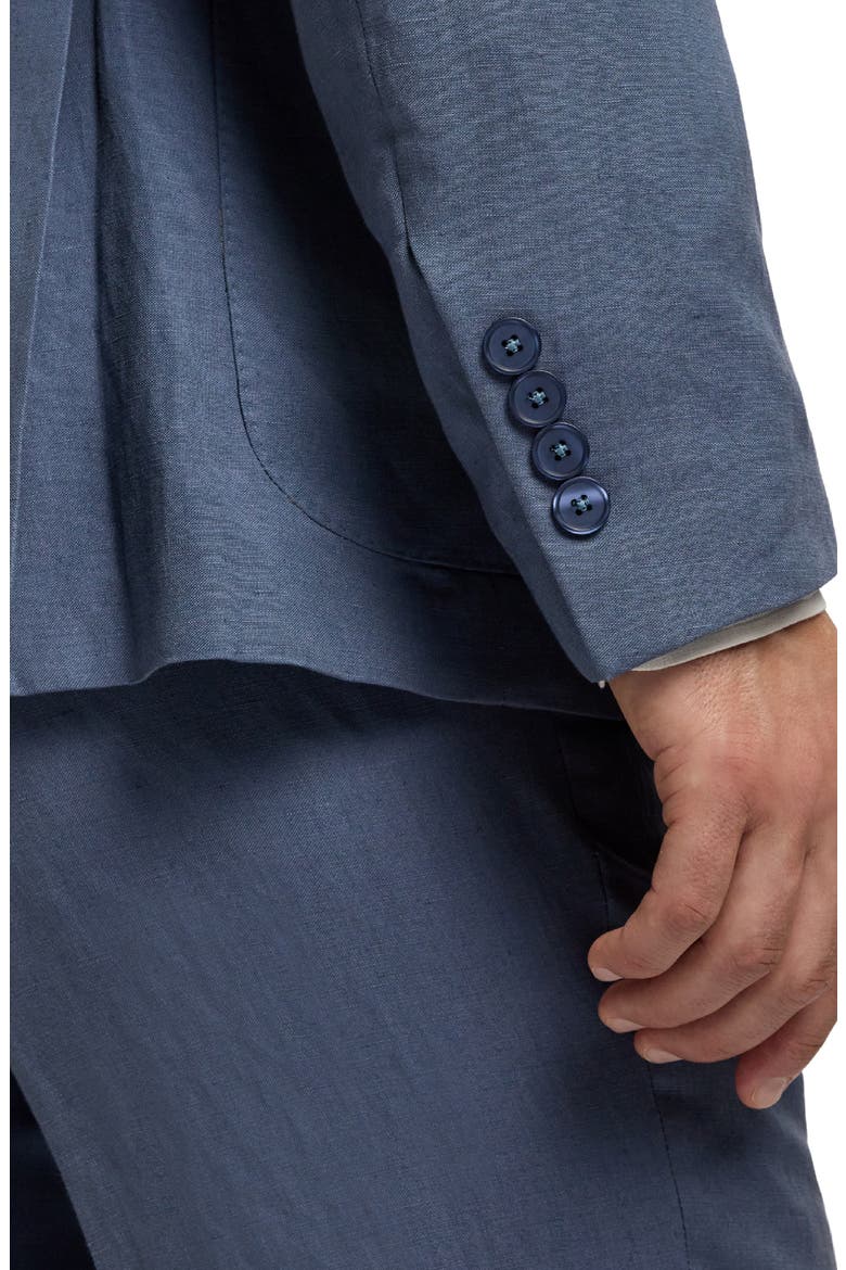 Single Breasted Silk & Linen Sport Coat, Alternate, color, VINTAGE INDIGO