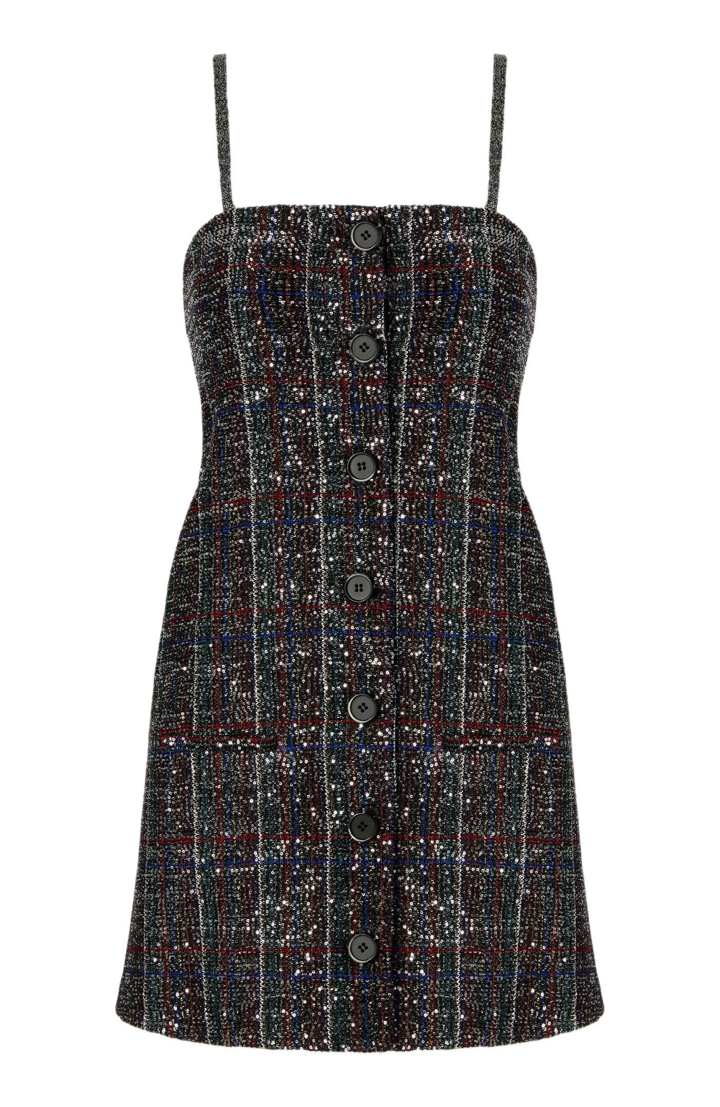 Mini Button-up Dress With Check Pattern - image 2