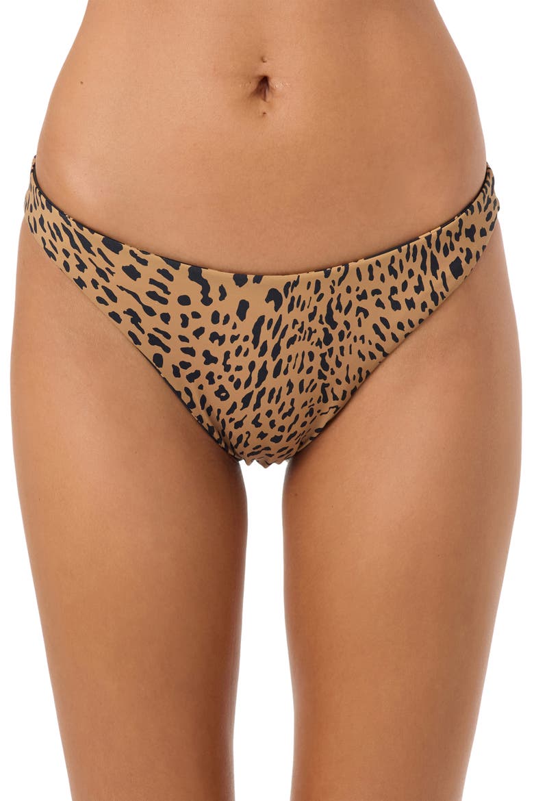 Maya Floral Reversible Cheeky Bikini Bottoms, Alternate, color, BLACK