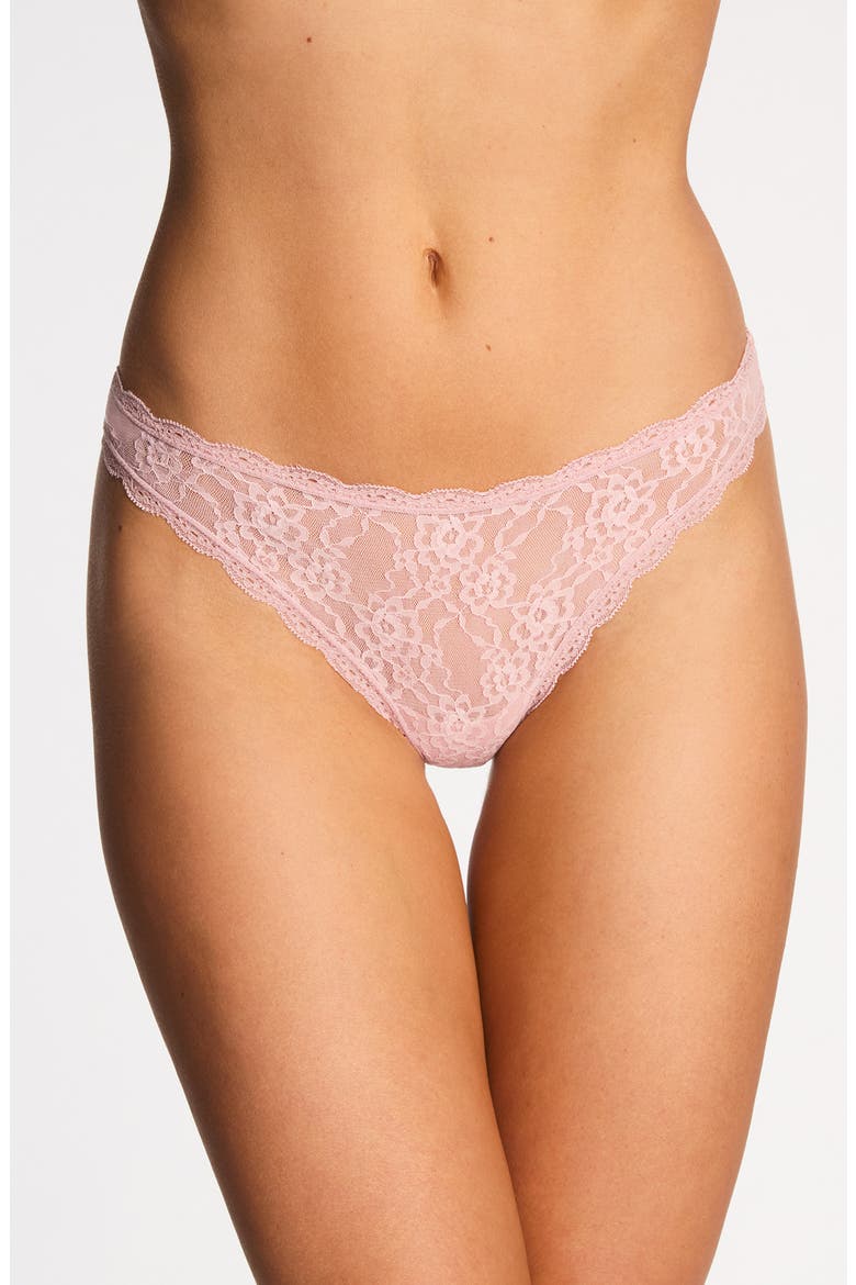 Effortlessly Lace Thong, Main, color, BLUSH PINK