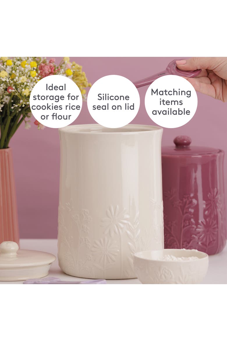 In The Meadow Large Storage Crock, 9" x 6", Alternate, color, Cream