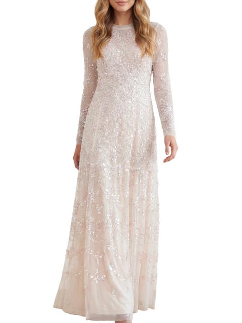 Freya Long Sleeve Sequin Maxi Gown