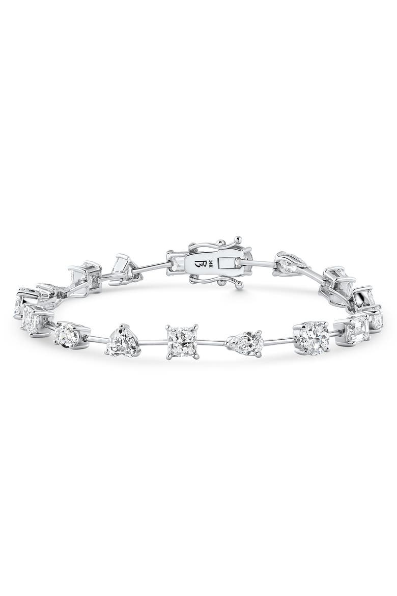9Ct Mixed Cut Spaced Diamond Tennis Bracelet 14k Gold Lab Grown 7", Alternate, color, 14k White Gold