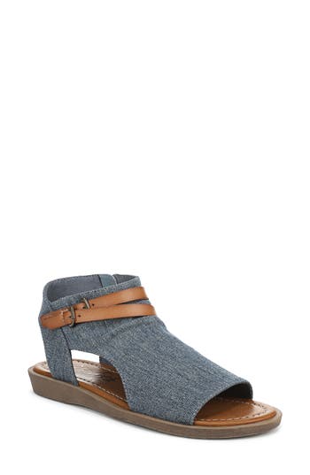 Blowfish Malibu Denver Sandal In Blue Denim Fabric