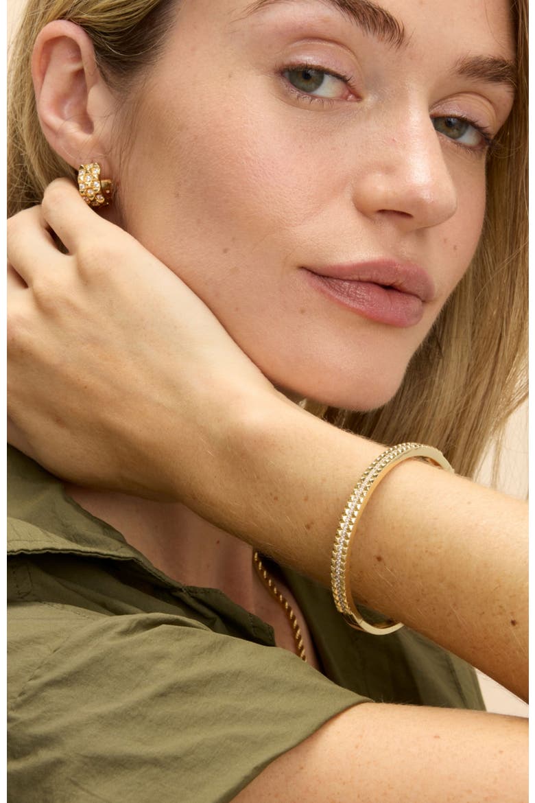 Vivienne Pave Cuff Bracelet, Alternate, color, Gold