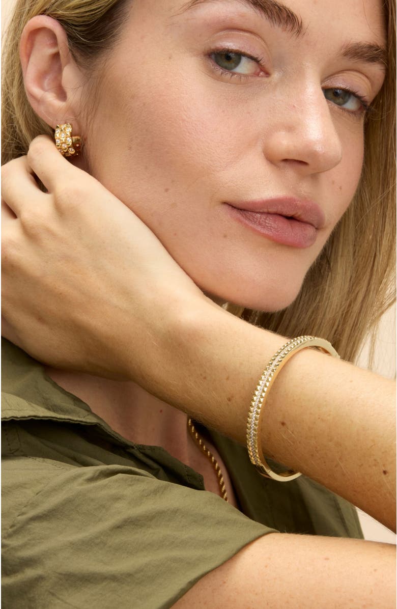 Stella & Dot Vivienne Pave Cuff Bracelet, Alternate, color, Gold