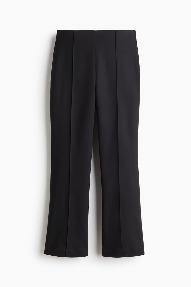 Flared Crease-front Trousers, Alternate, color, Black