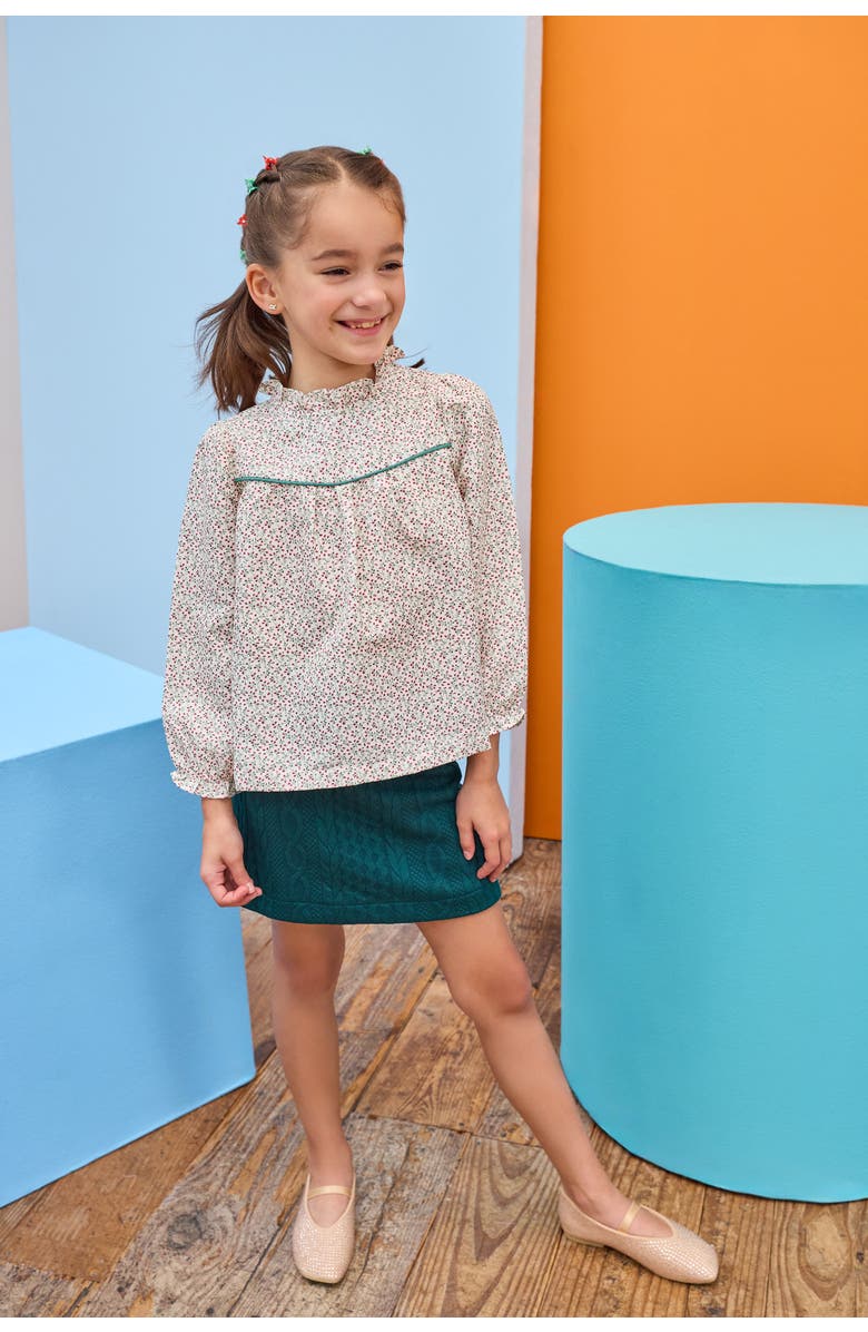 BISBY Kids' Quilted Mini Skirt, Alternate, color, Emerald Cable