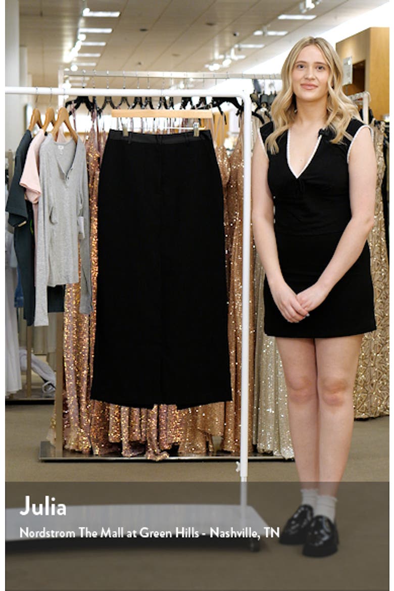 High Waist Satin Trim Maxi Skirt video