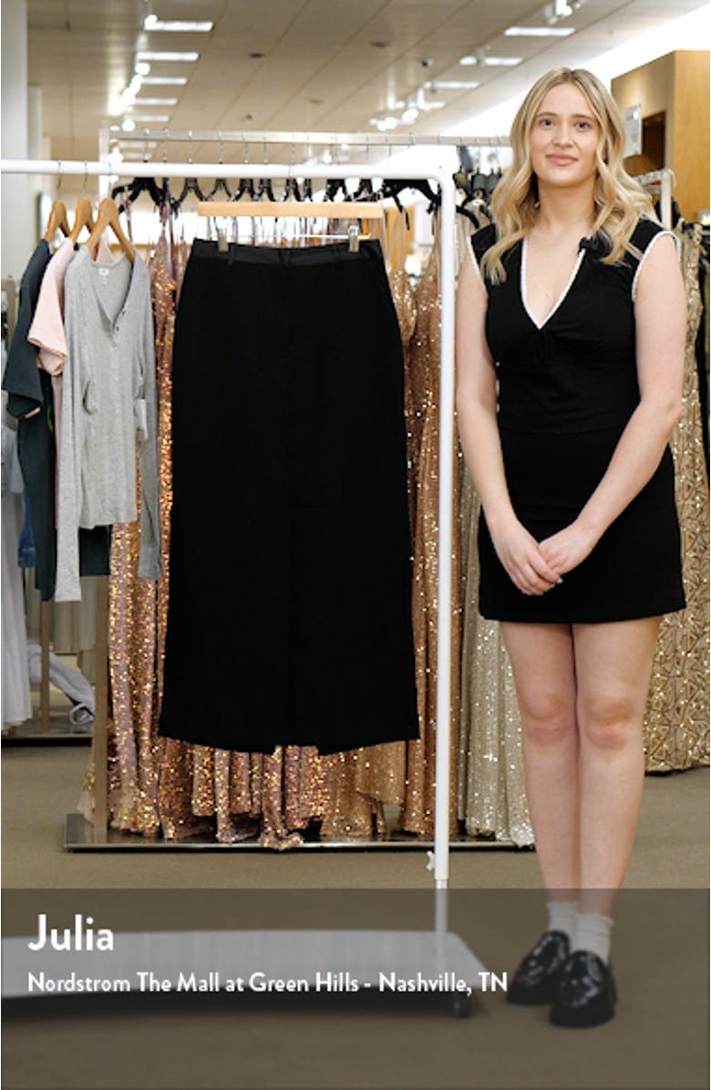 High Waist Satin Trim Maxi Skirt, sales video thumbnail