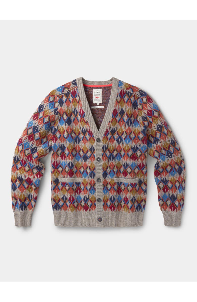 Aubin Kestral Wool Blend Cardigan Sweater, Alternate, color, Khaki Mix