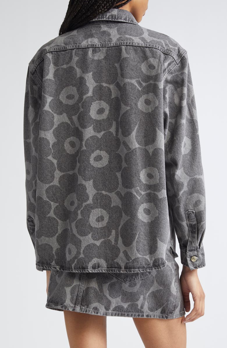 Marimekko Maridenim Vaihe Unikko Denim Shirt, Alternate, color, Light Grey