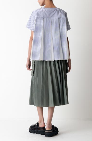■sacai■サカイ■Mixed Media Poplin & Chiffon Top■トップス Sacai Mixed Media Poplin & Chiffon Top | Nordstrom