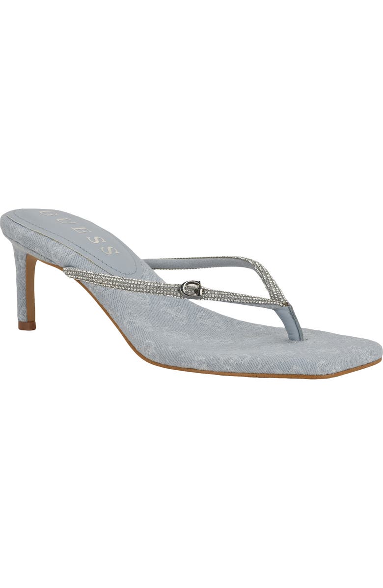 GUESS Crystal Embellished Sandal, Main, color, Light Blue