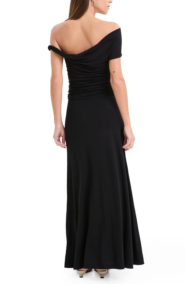 Marcella Manon Off the Shoulder Maxi Dress, Alternate, color, Black