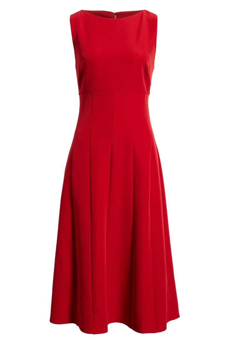 Bateau Neck Midi Dress, Alternate, color, RED EMBOLDENED