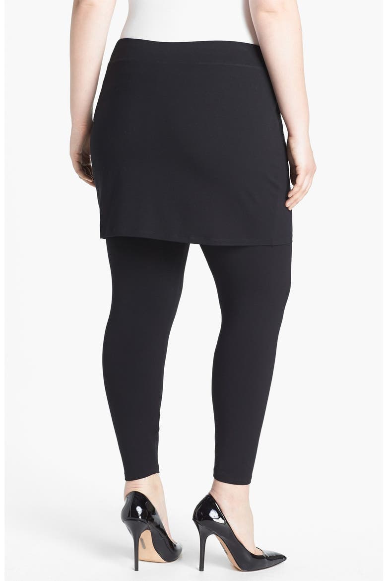 Skirted Leggings, Alternate, color, BLACK