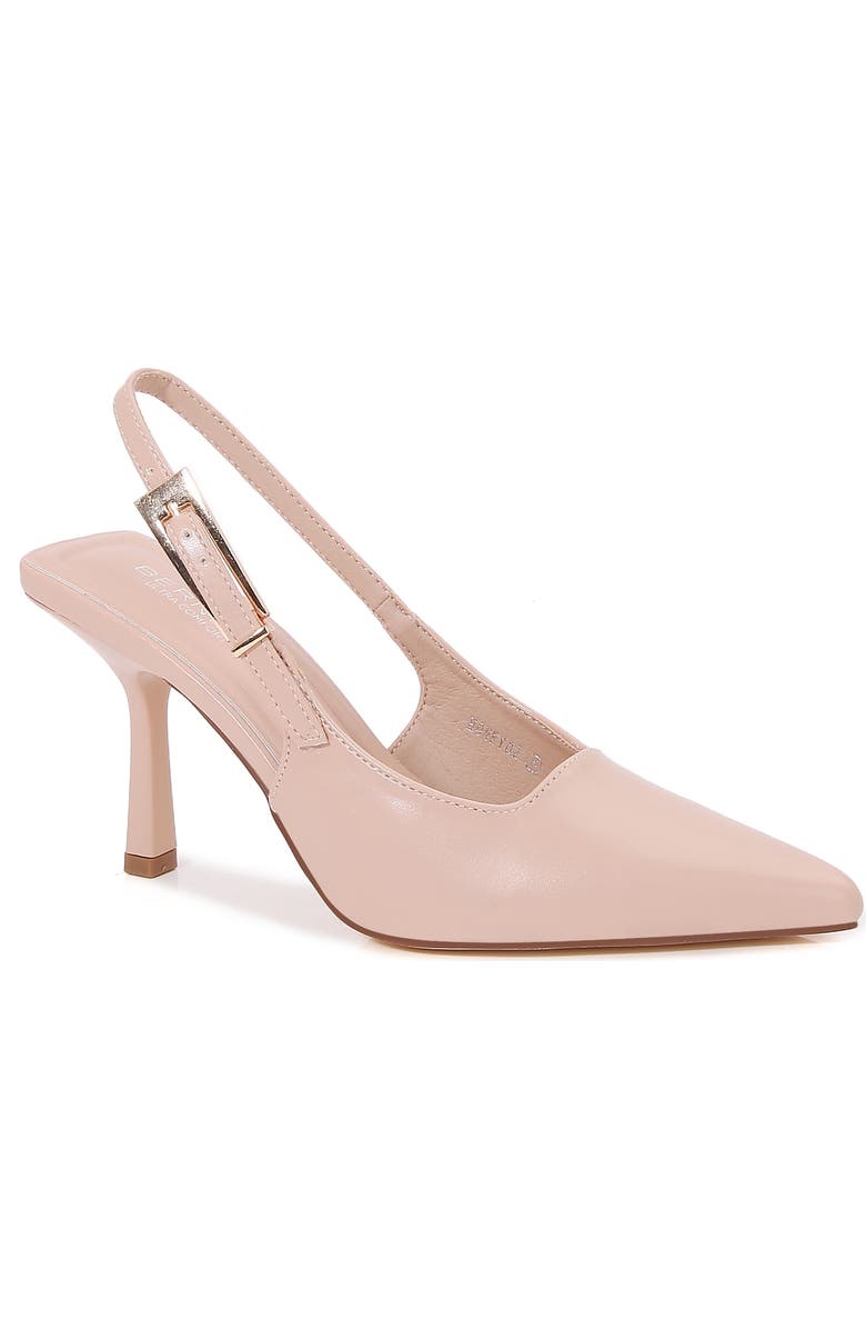 BERNESS Pointed Toe Slingback Pump, Main, color, Beige