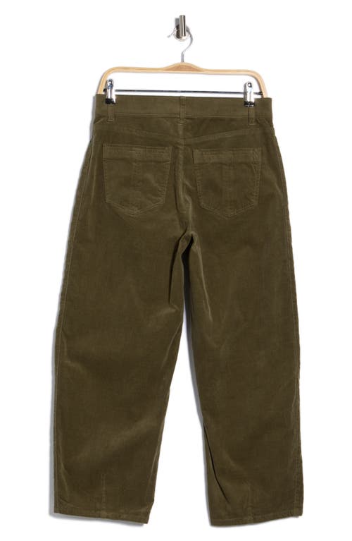 Democracy High Waist Barrel Corduroy Pants In Green