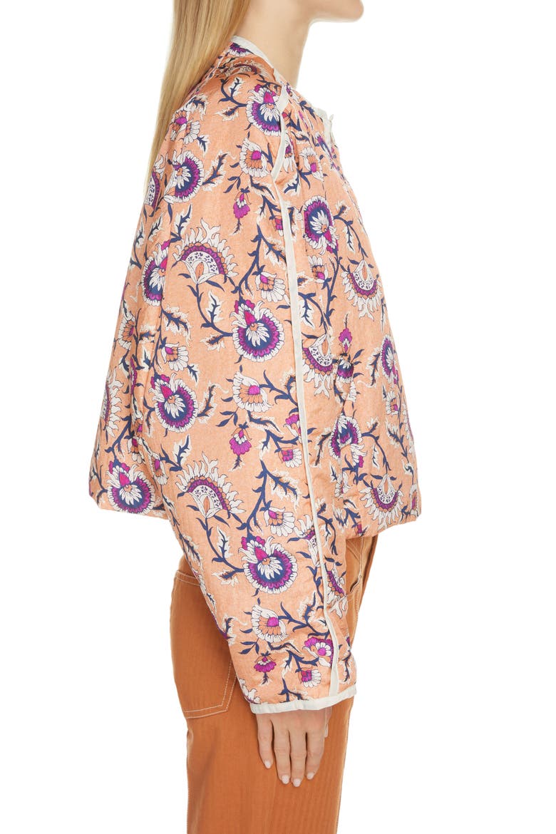 Amidala Floral Print Reversible Asymmetric Crop Jacket, Alternate, color, PAPAYA