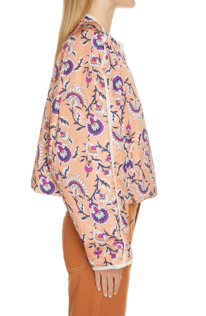 Isabel Marant Amidala Floral Print Reversible Asymmetric Crop Jacket, Alternate, color, 